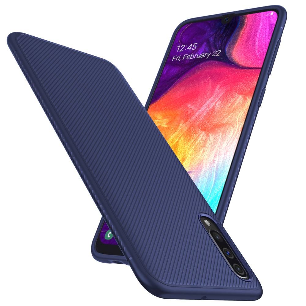Samsung Galaxy A50 védőtok, Ultra Touch Blue szálcsiszolt kék