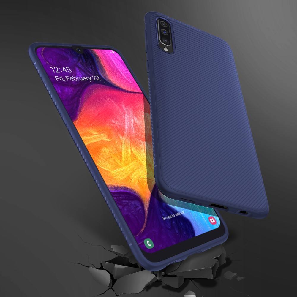 Samsung Galaxy A50 védőtok, Ultra Touch Blue szálcsiszolt kék