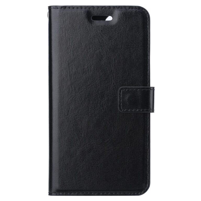 Samsung Galaxy A53, Leather Black fekete kinyitható bőrtok