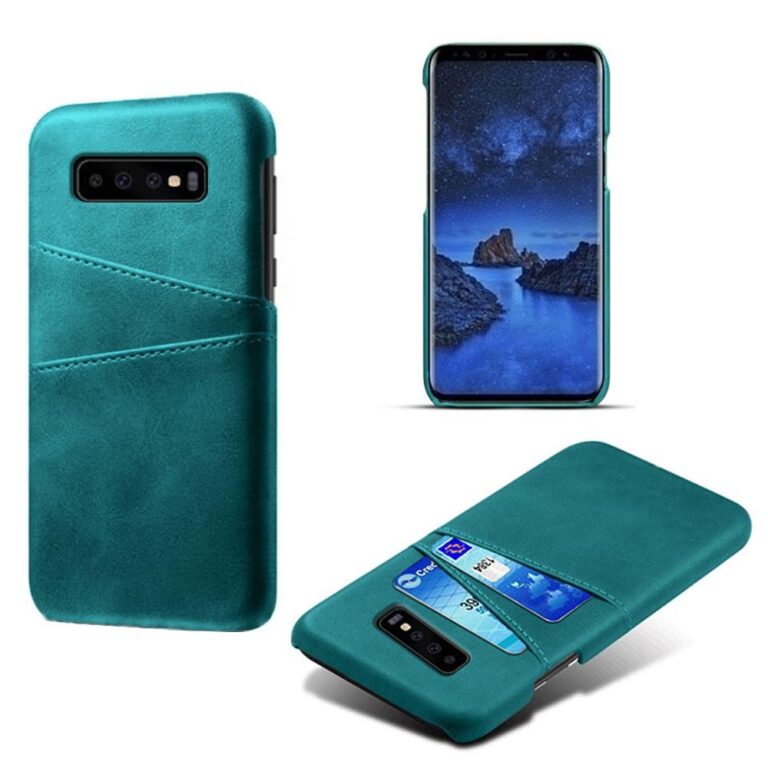 Samsung Galaxy S10 Plus védőtok, Leather Blue vintage kék színű