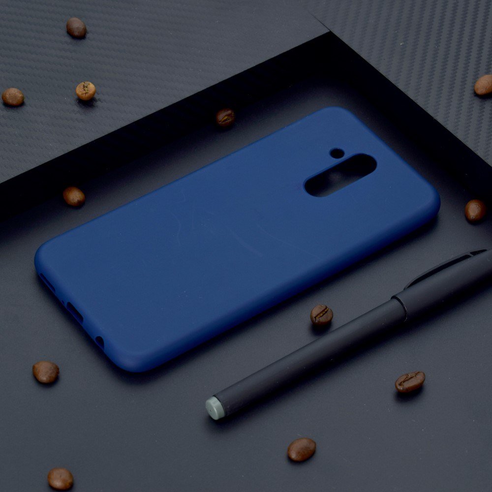 Huawei Mate 20 Lite tok hátlap, Soft Blue sötétkék anyagú tpu