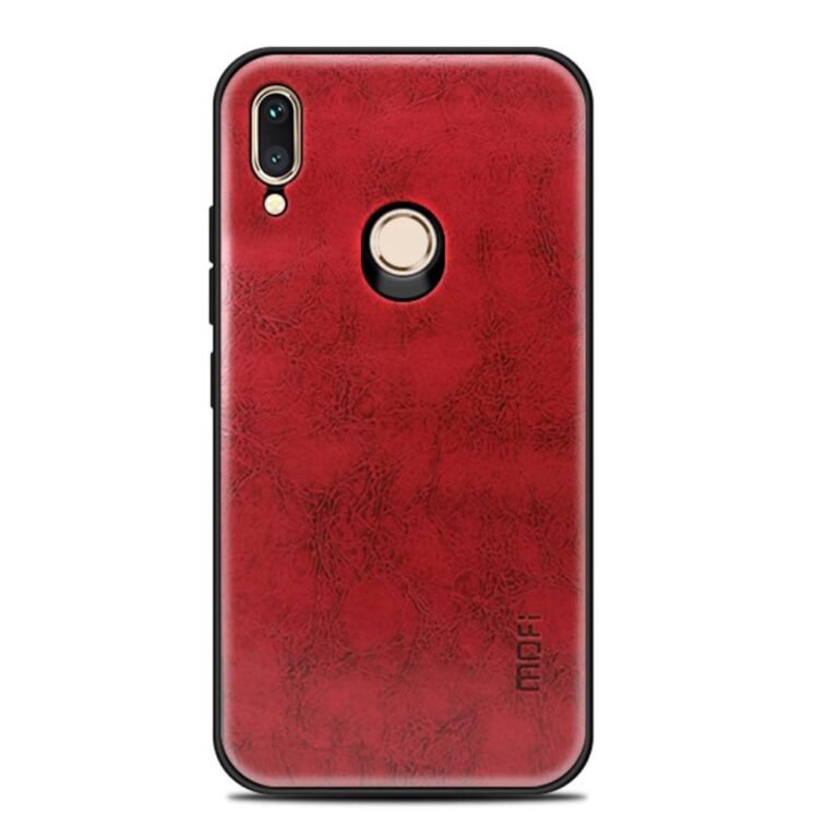 Huawei P20 Lite védőtok, Leather Red piros színű valódi bőr
