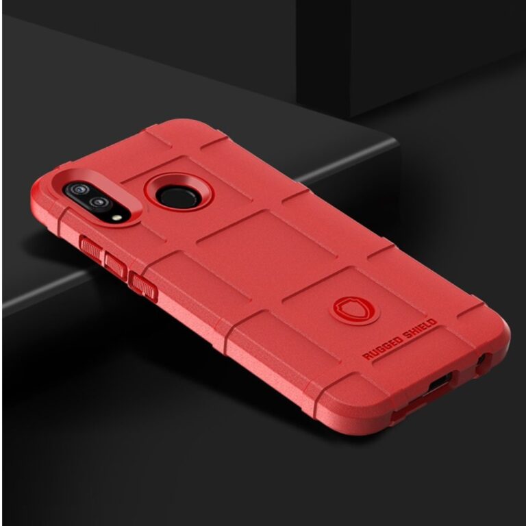 Huawei P20 Lite tok, Rugged Shield Red ütésálló szilikon