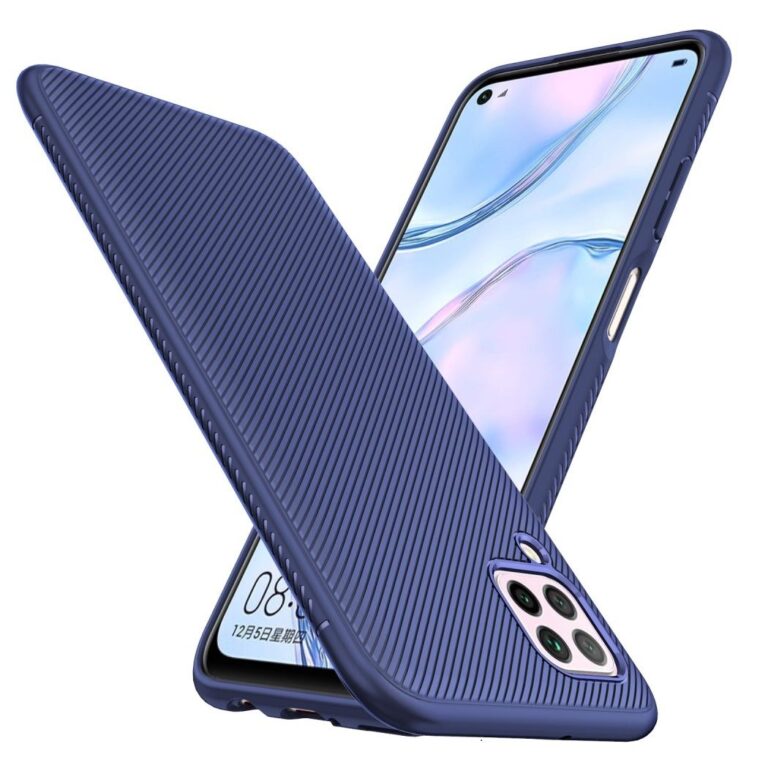 Huawei P40 Lite tok, Stripe Blue 3D mintás matt felületű kék