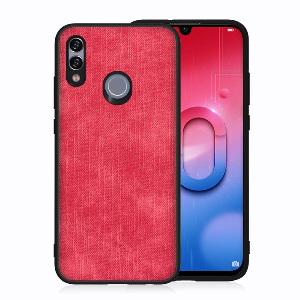 Huawei P Smart védőtok, Textil Red piros szövet betéttel