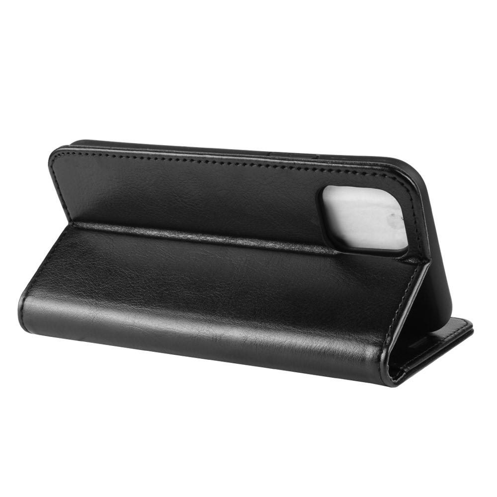 iPhone 11 Pro, Leather Book bőrtok fekete mágneses csattal
