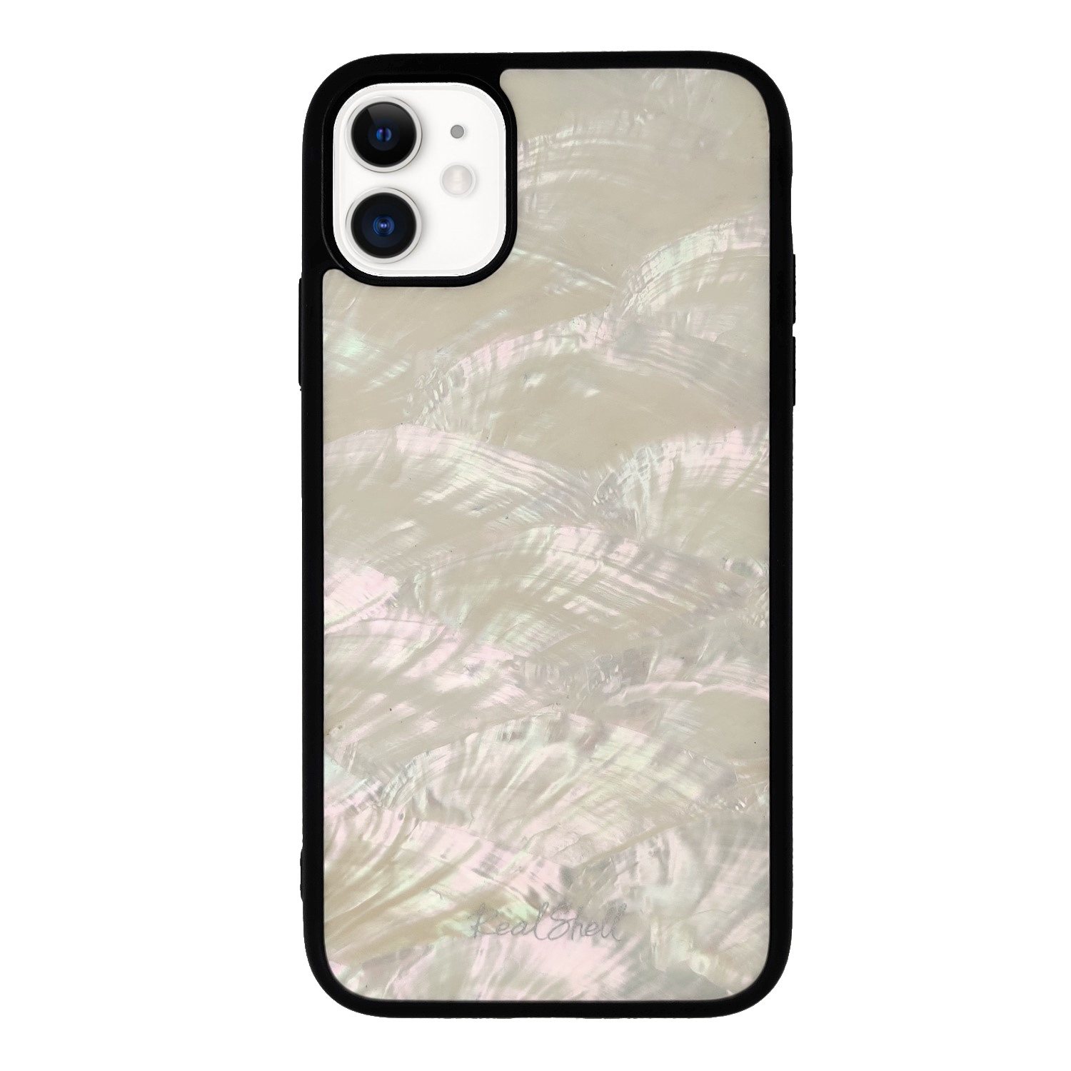 iPhone 11 tok, RealShell White kagyló tok, természetes fehér