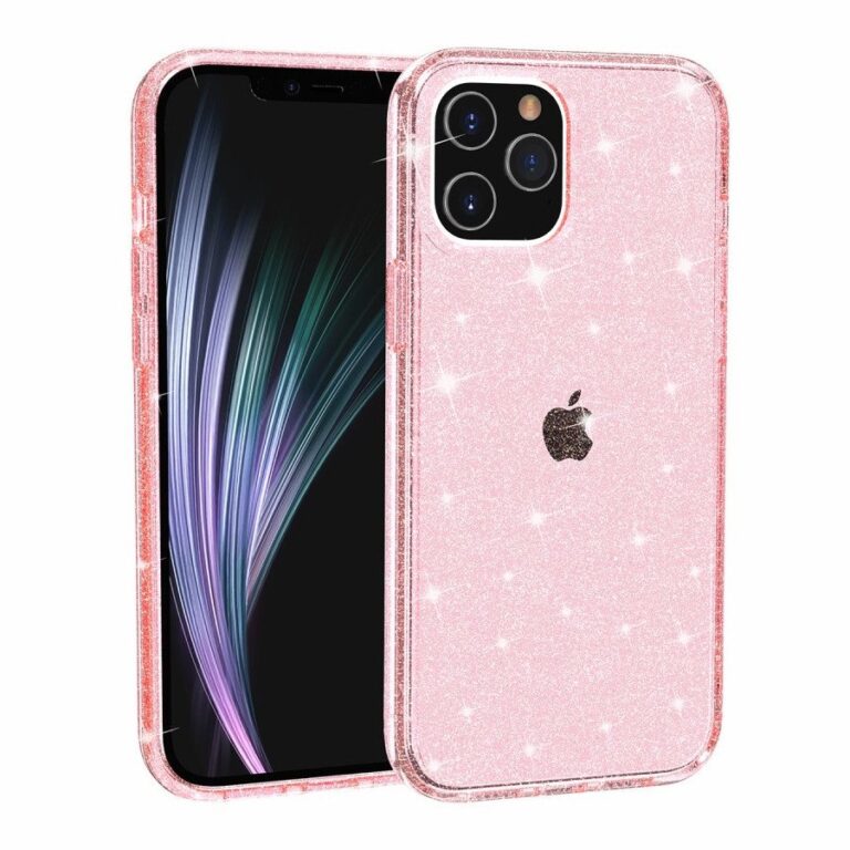iPhone 12 Pro Max, Glitter Pink pink csillámló szilikontok