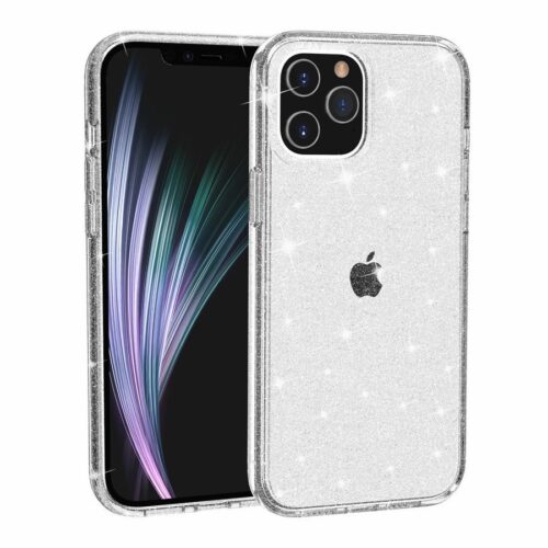 iPhone 12 Pro Max tok, Glitter Silver ezüst színben csillogó
