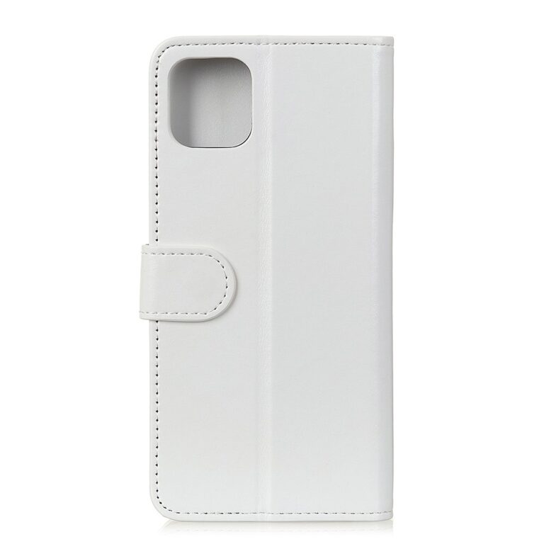 iPhone 12 Pro Max, Leather Book White fehér kinyitható bőrtok
