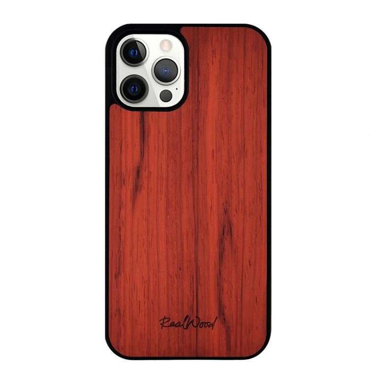 iPhone 12 Pro Max védőtok, RealWood Cherry valódi fa mobiltok