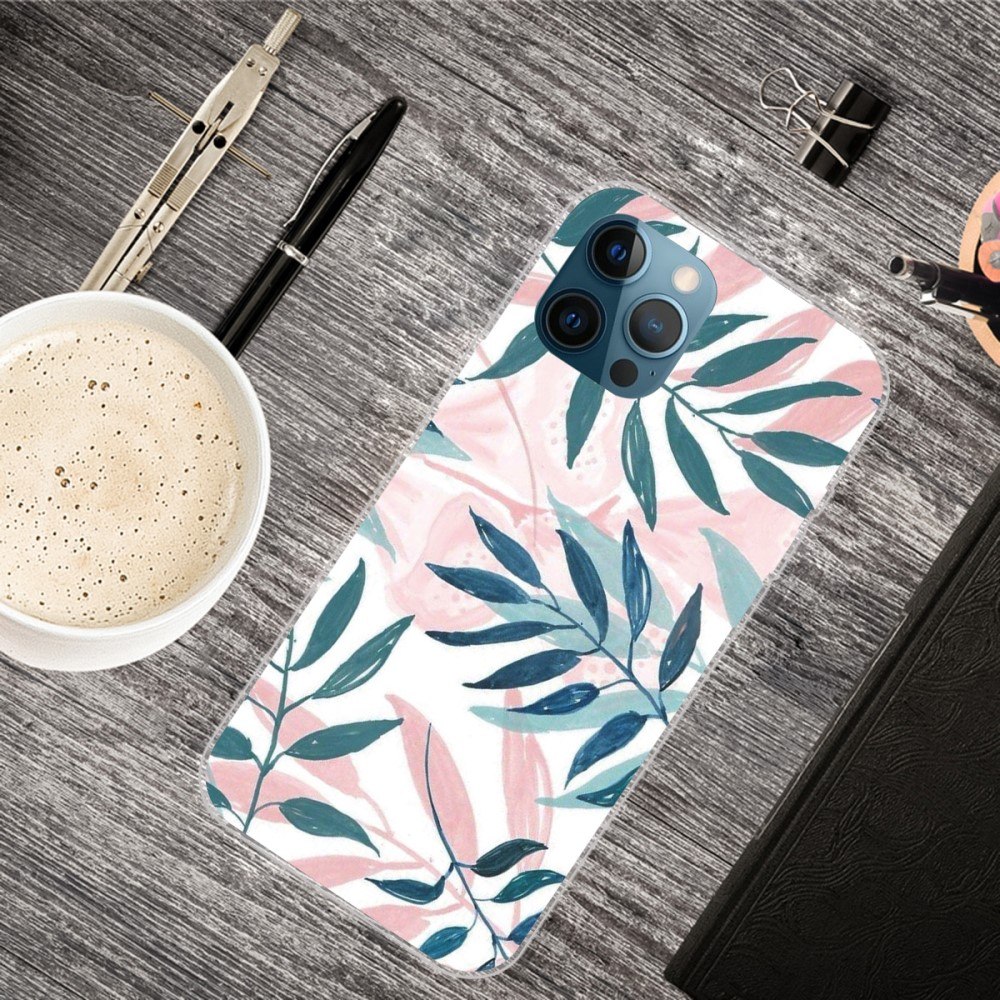 iPhone 13 Pro nyomtatott tok, Design Jungle világos levélmintákkal