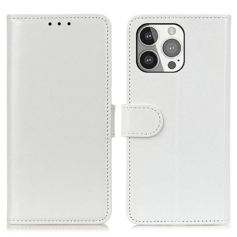 iPhone 13 Pro kinyitható bőrtok, Wallet Book fehér