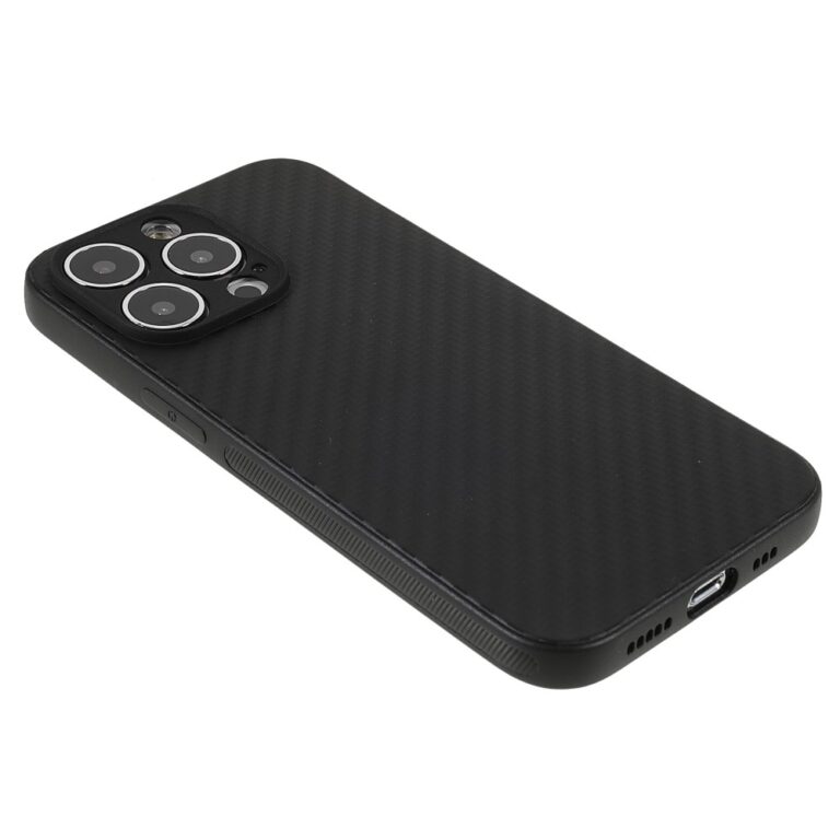 iPhone 13 Pro vékony tok, Slim Carbon fekete karbon mintás