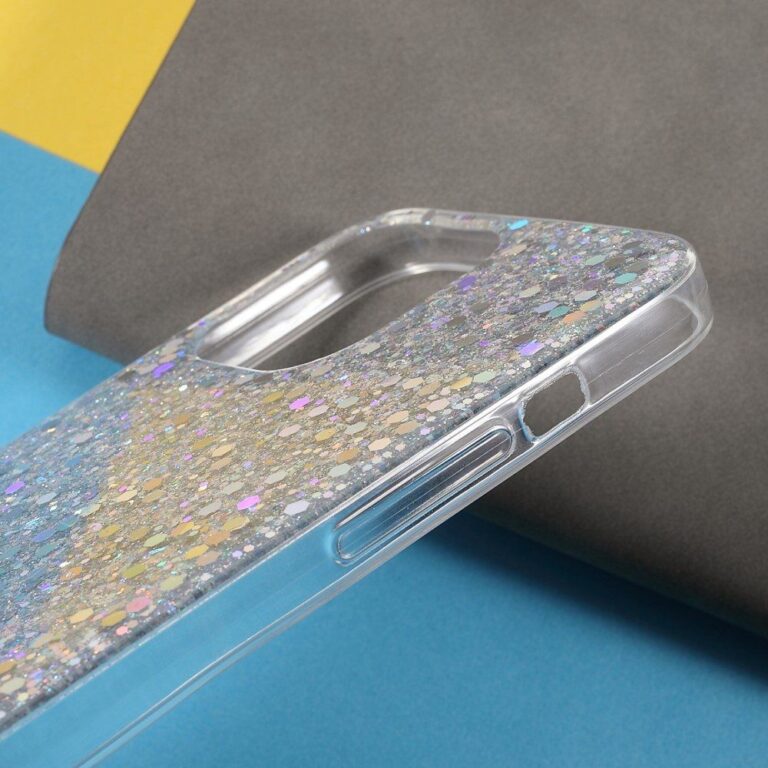 iPhone 13 Pro Max tok, Glitter powder csillogó ezüst dizájn