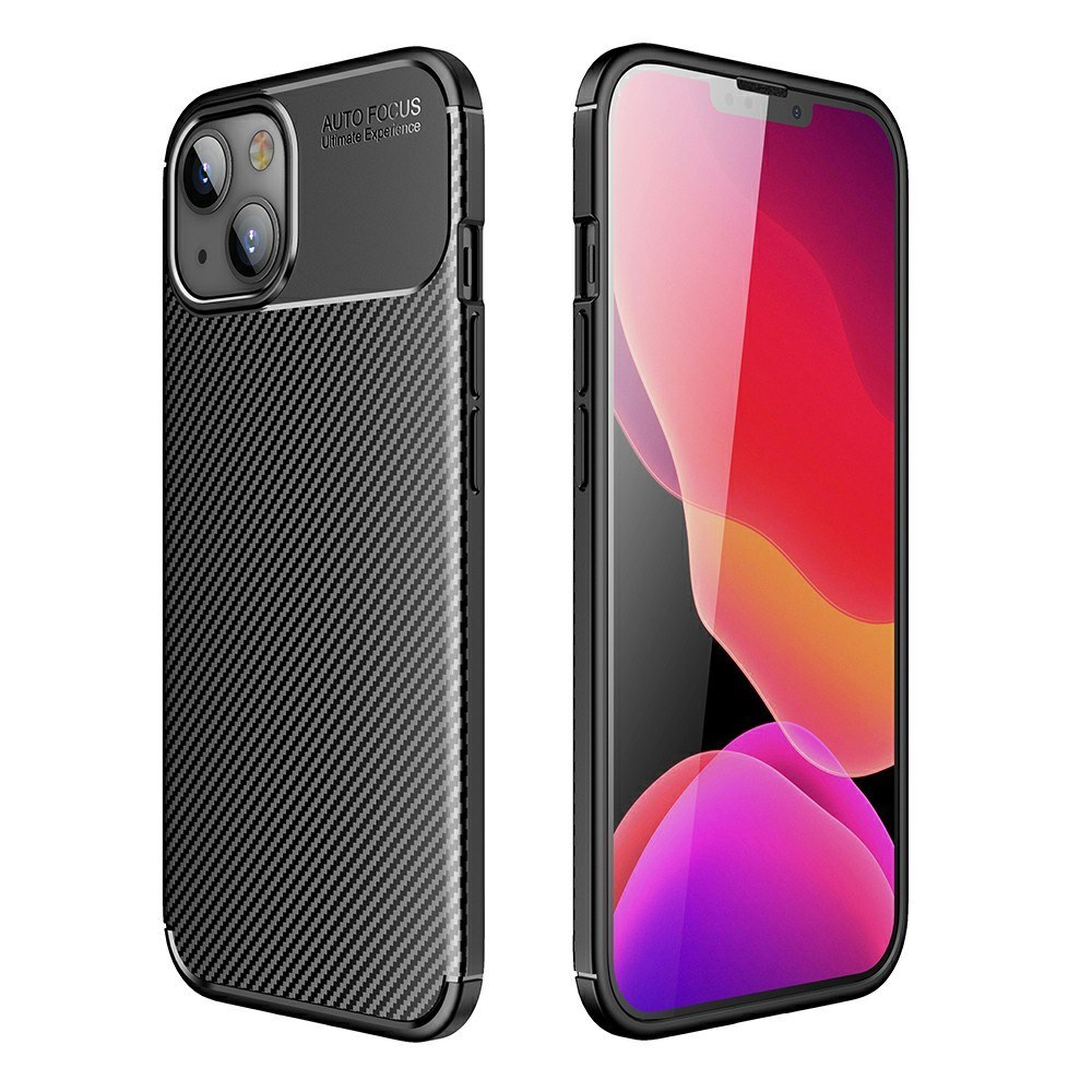 iPhone 13 ütésálló tok, Extreme Carbon fekete