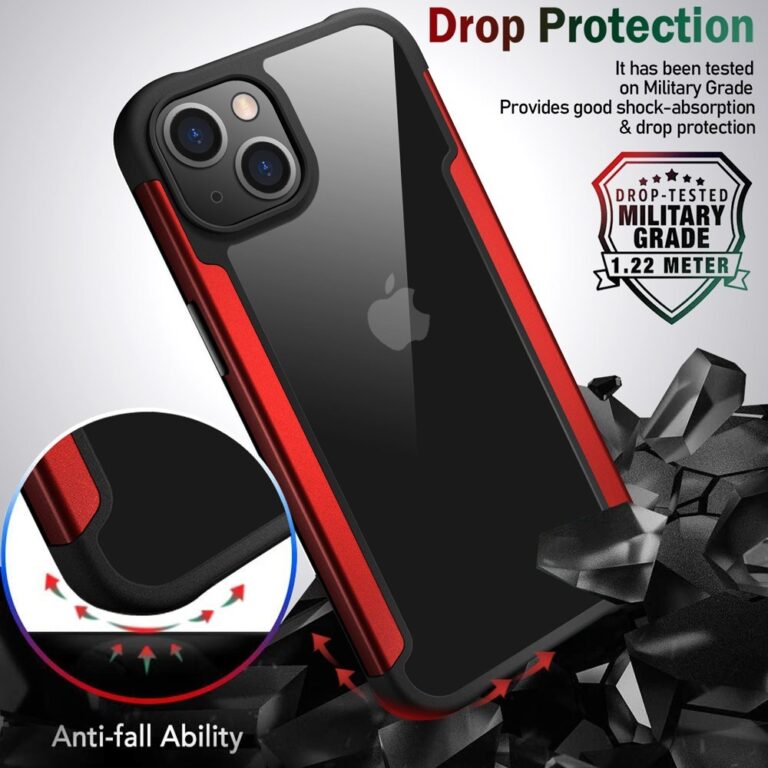 iPhone 13 fém keret, Onyx Metal Red egyedi védelem