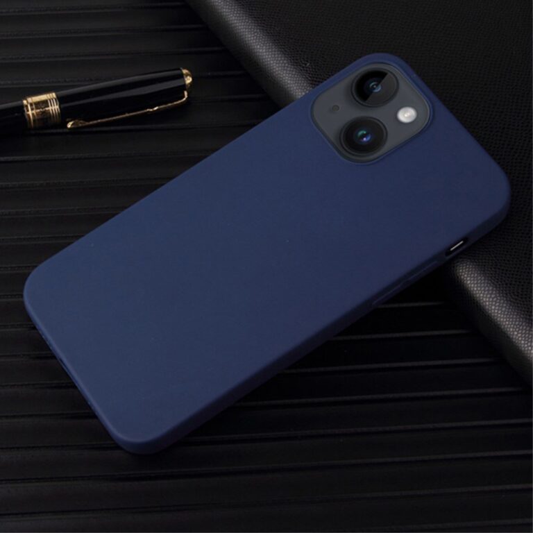 iPhone 14 Plus tpu tok, Slim Blue vékonyított sötétkék szilikon