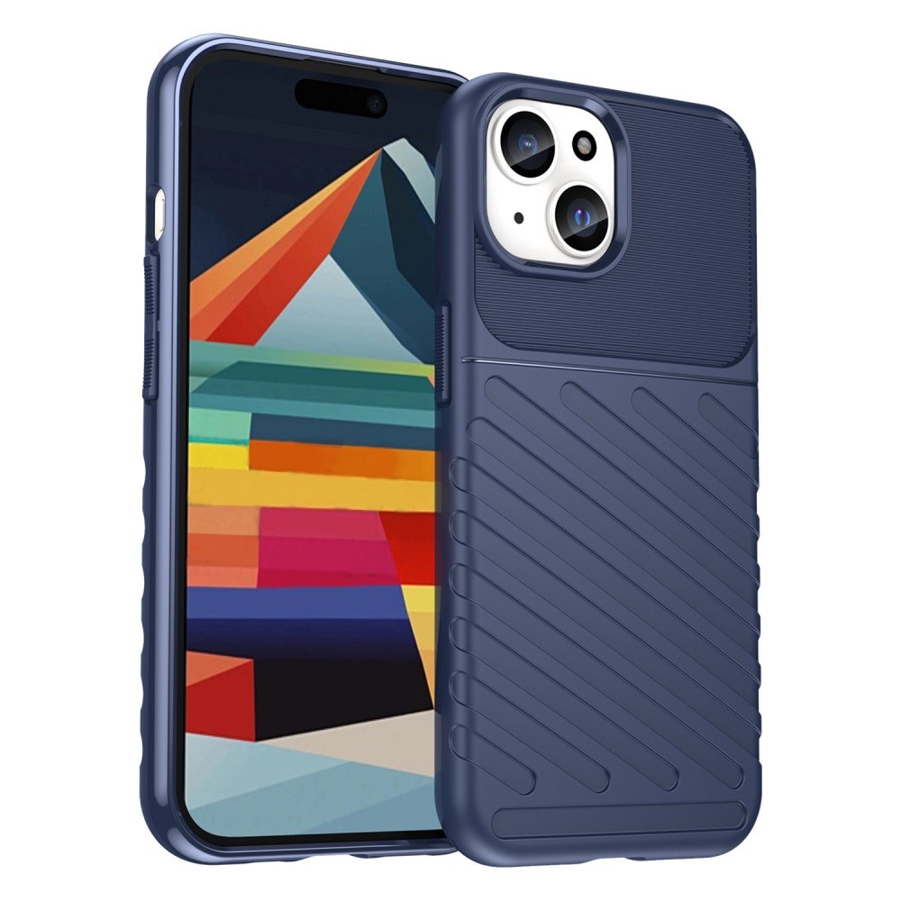 iPhone 15 ütésálló tok, Thunder Design Blue sötétzöld