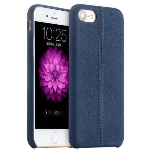 iPhone 8 Plus védőtok, Leather Thin Blue kék valódi bőrből