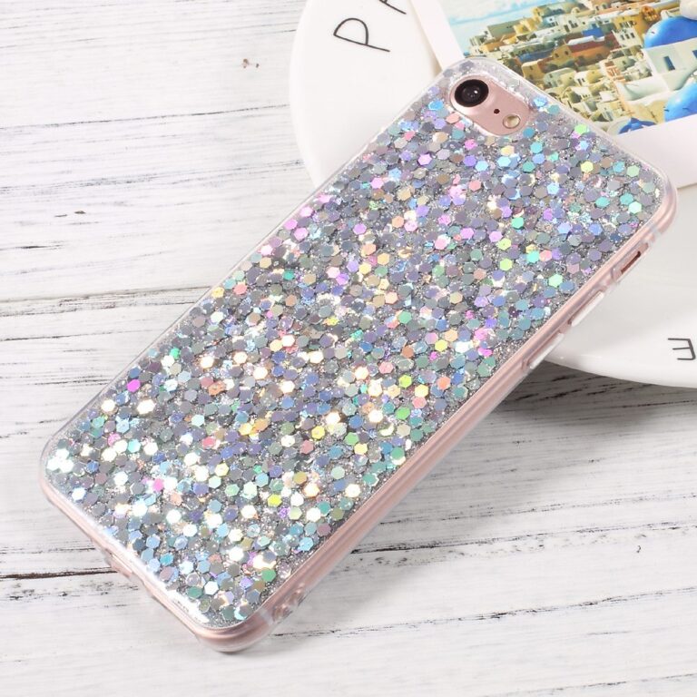 iPhone 7, Ocean Silver csillámtok glitter ezüst