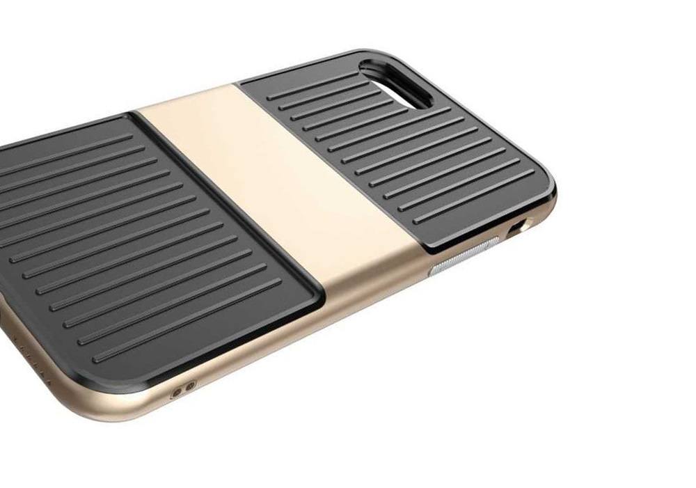 iPhone 8 mobiltok, Suitcase Gold ütésálló arany keretű