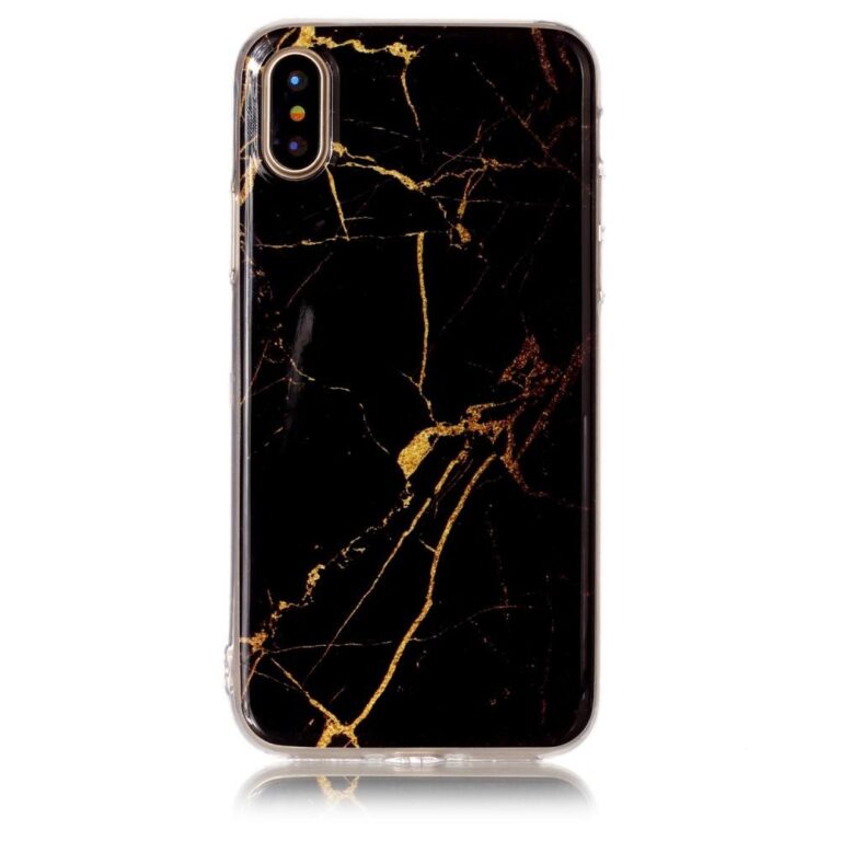 iPhone XS telefontok, Marble fekete márvány mintás egyedi