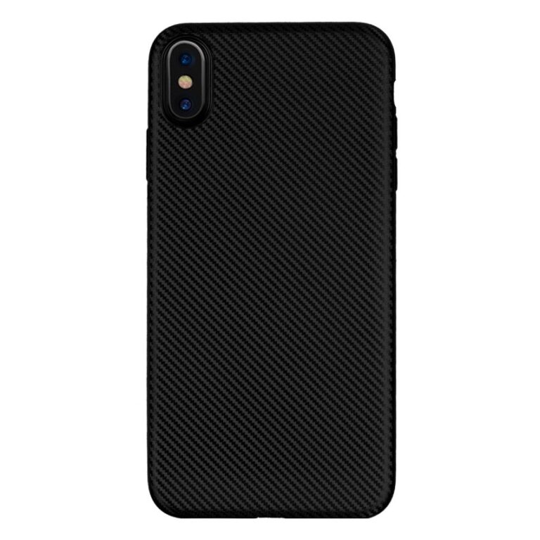 iPhone XS Max tok, Carbon Slim vékony karbon mintás fekete