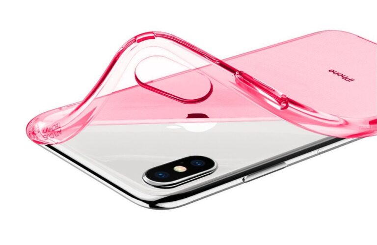 iPhone X tok, Liquid Pink részben áttetsző rózsaszín