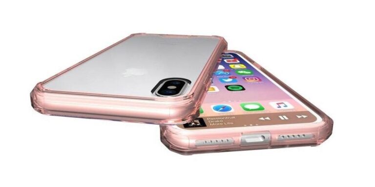 iPhone XS tok, Dual Rose ütésálló védelem, rózsaszín