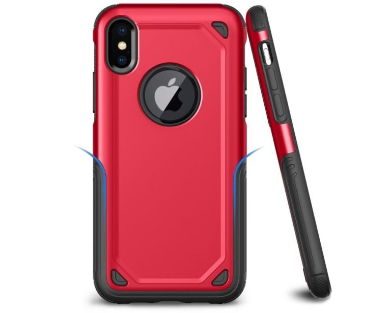 iPhone XS tok, Rugged Red ütésálló piros színben