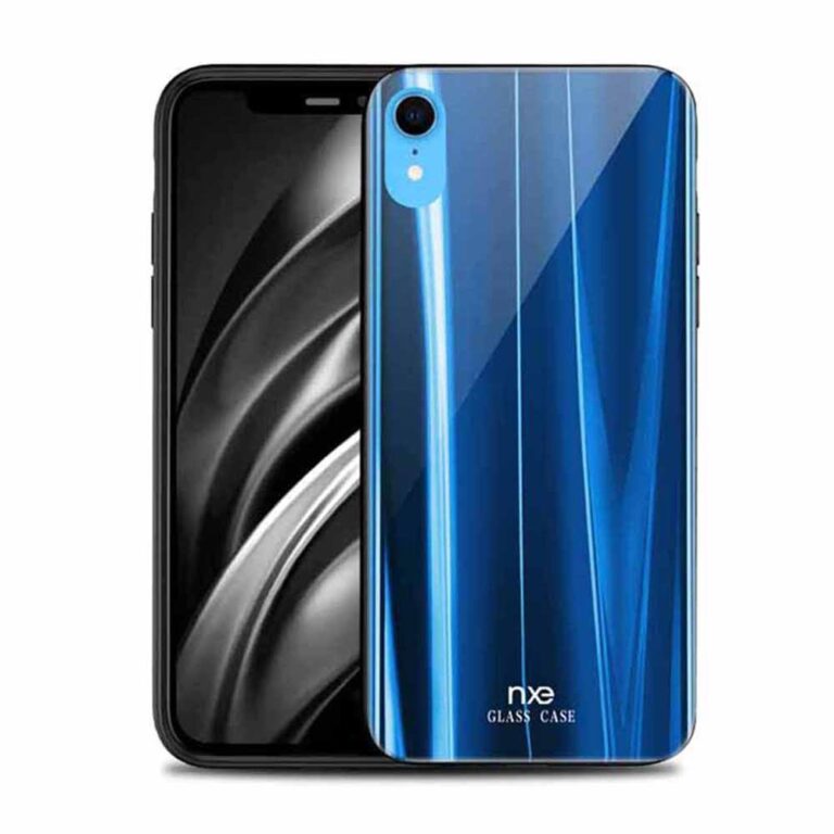iPhone XR hátlap, Platinum Glass Blue kék üveg mintával