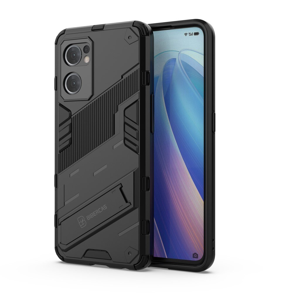 Oppo Reno 7 ütésálló védőtok, Defender Black fekete hybrid