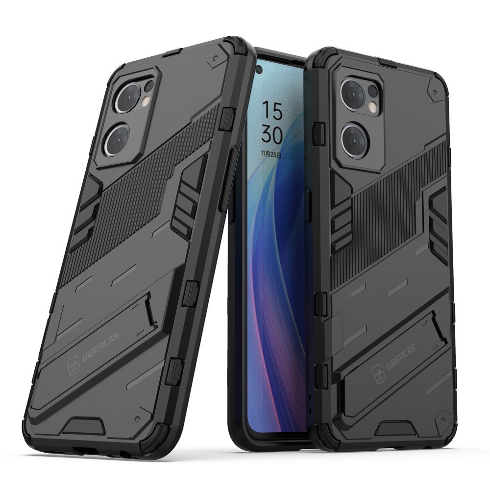Oppo Reno 7 ütésálló védőtok, Defender Black fekete hybrid