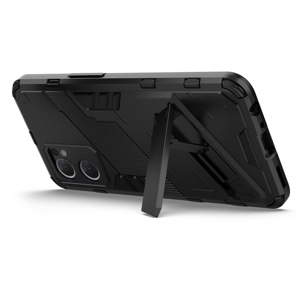 Oppo Reno 7 ütésálló védőtok, Defender Black fekete hybrid