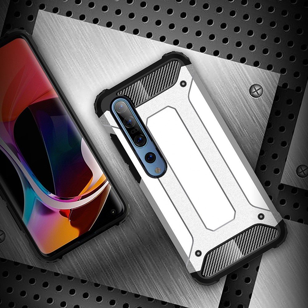 Xiaomi Mi 10 védőtok, Extreme Armor ütésálló ezüst mobil