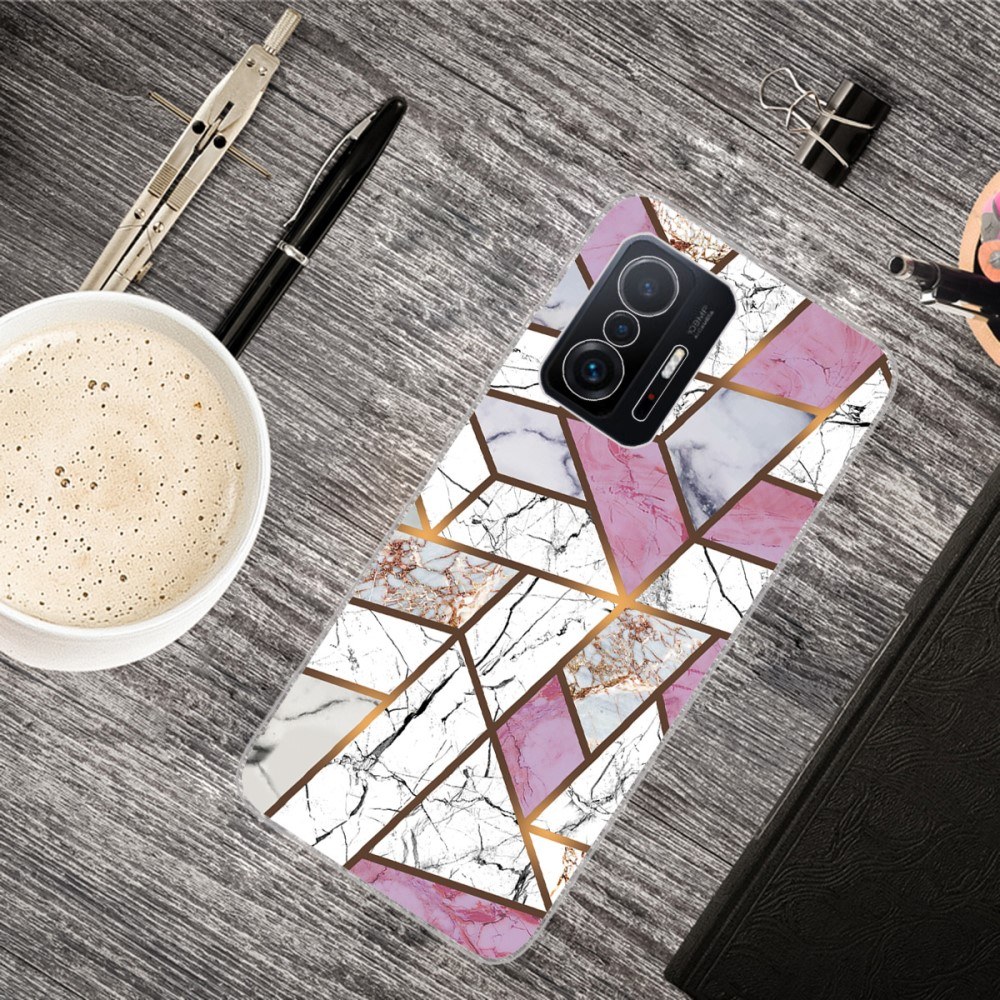 Xiaomi 11T egyedi tok, Design Pink fehér és rózsaszín